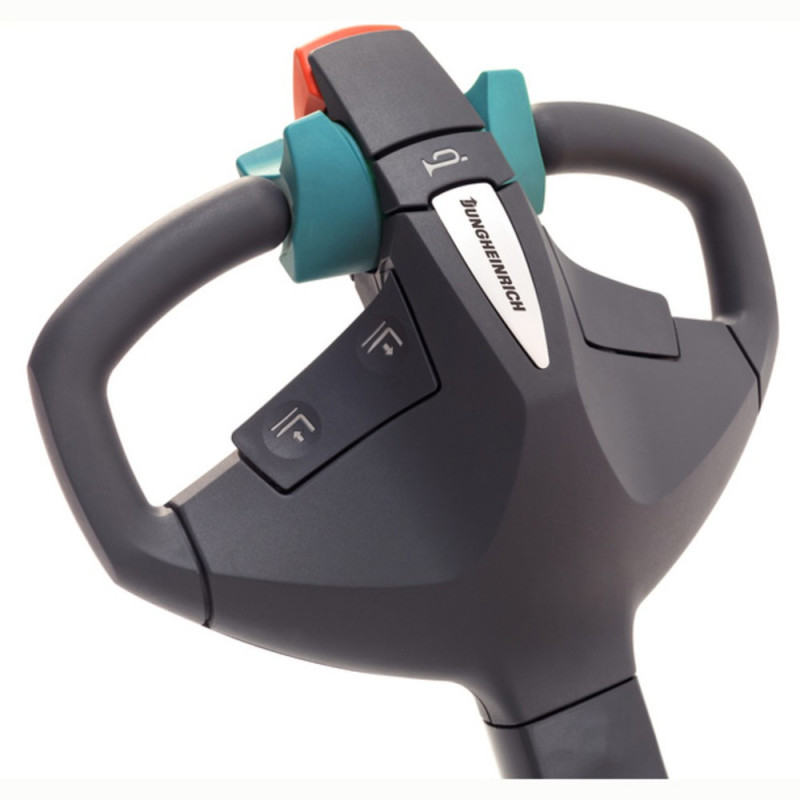 Transpalet electric cu catarg EJC 110, capacitate de încărcare 1000 kg, înălțime de ridicare 2500 - 3600 mm