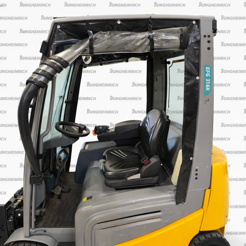 Electrostivuitor Jungheinrich EFG 316k, capacitate 1600 kg, înălțime de ridicare 4640 mm