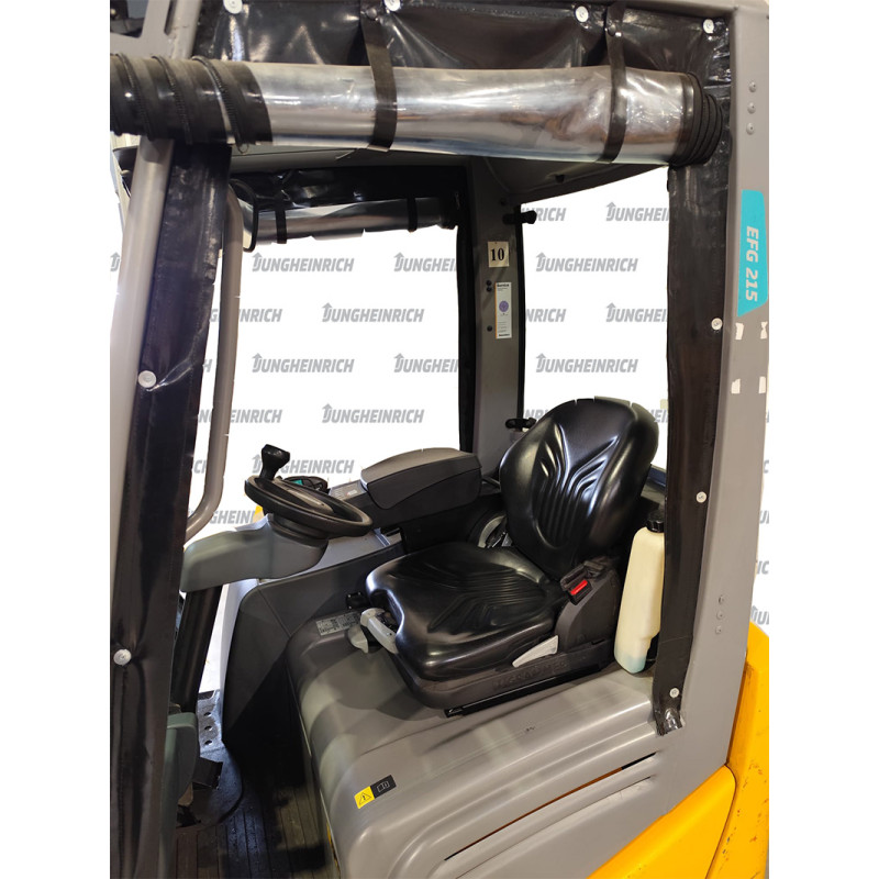 Electrostivuitor Jungheinrich EFG 215, capacitate 1500 kg, înălțime de ridicare 4800 mm