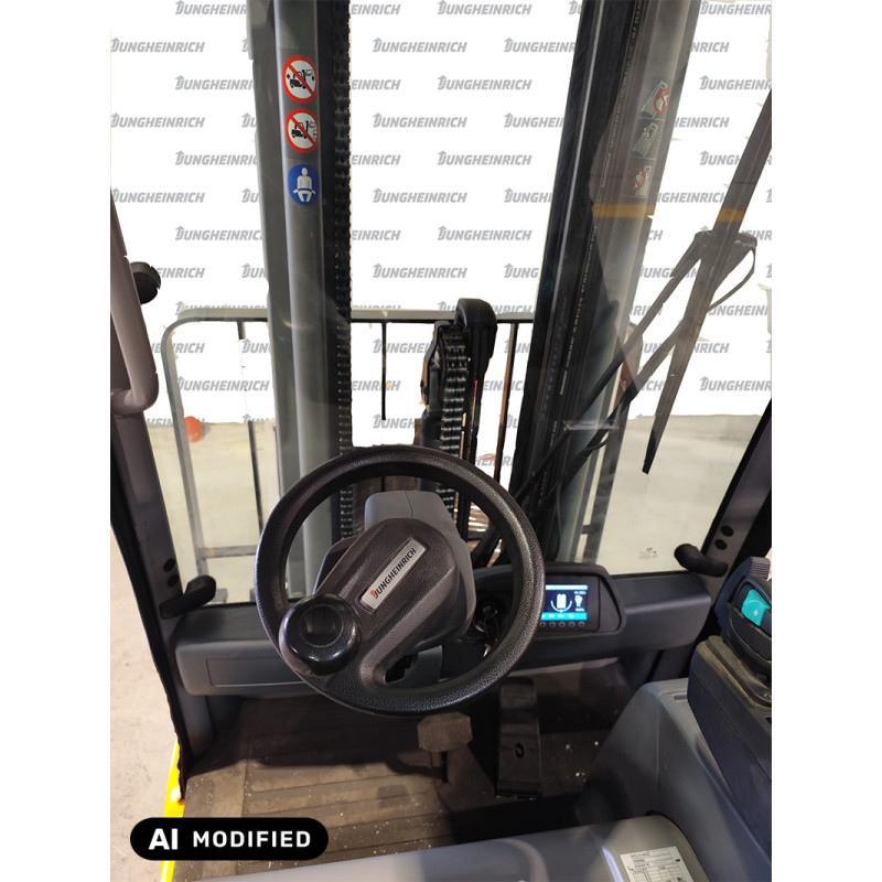 USED Electric counterbalance forklift Jungheinrich EFG 215, capacity 1500 kg, lift height 4800 mm