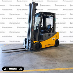 Electrostivuitor Jungheinrich EFG 320, capacitate 2000 kg, înălțime de ridicare 5500 mm